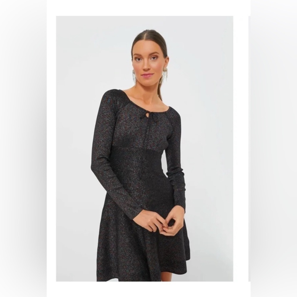 Hyacinth House Selena Dress Black Shimmer Size S NWT Holiday Party Mini - Picture 3 of 5